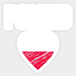 Poland flag, Poland heart Sticker